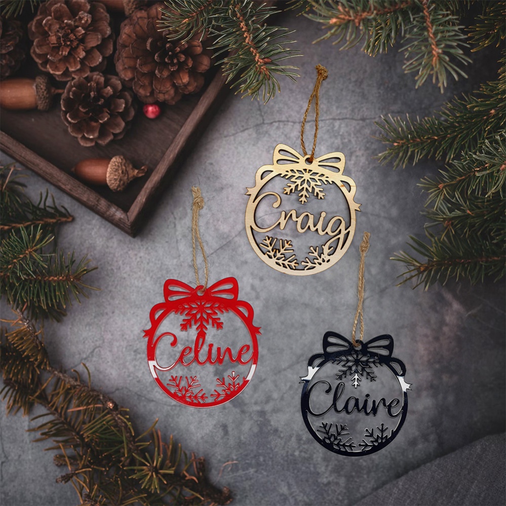 Personalised Christmas Baubles With Bow